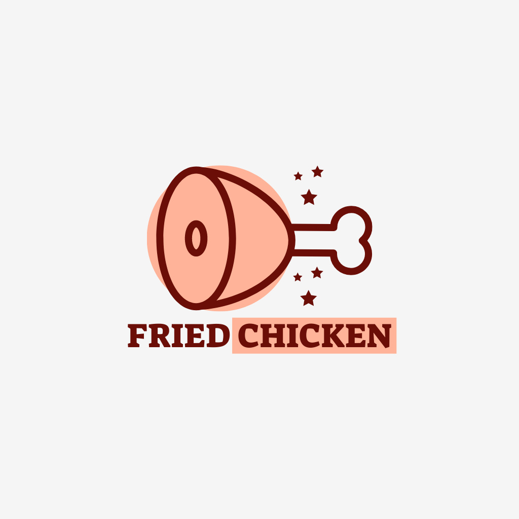 Fried chicken logo design Logo Tasarım Şablonu