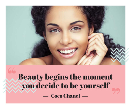 Beautiful young woman with inspirational quote of Coco Chanel Large Rectangle Modelo de Design