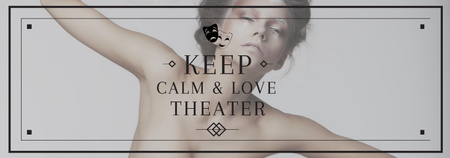 Plantilla de diseño de cita de teatro mujer actuando en blanco Tumblr 