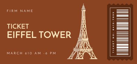 Kirándulás az Eiffel-toronyhoz Ticket DL tervezősablon