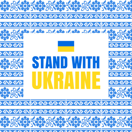 Inspiráció, hogy kiálljunk Ukrajnával a fényes díszen Instagram tervezősablon