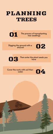 Ontwerpsjabloon van Infographic van Instructies voor het planten van bomen