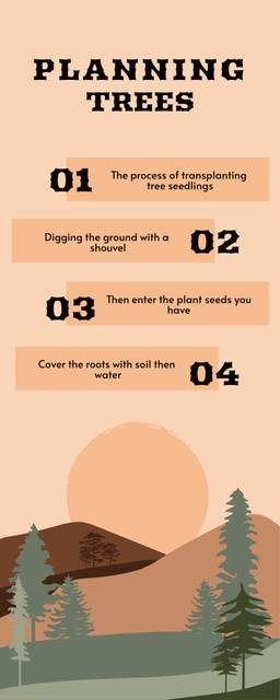 Tree Planting Instructions Infographic Tasarım Şablonu