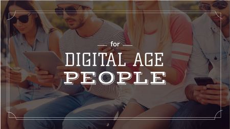 Template di design Young people with Gadgets Title