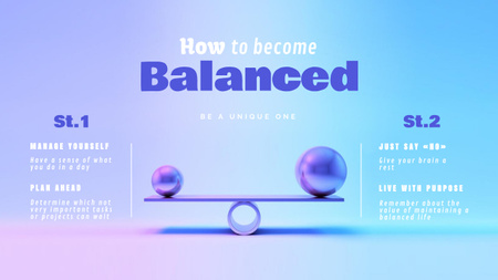 Plantilla de diseño de consejos para cómo ser equilibrado Mind Map 