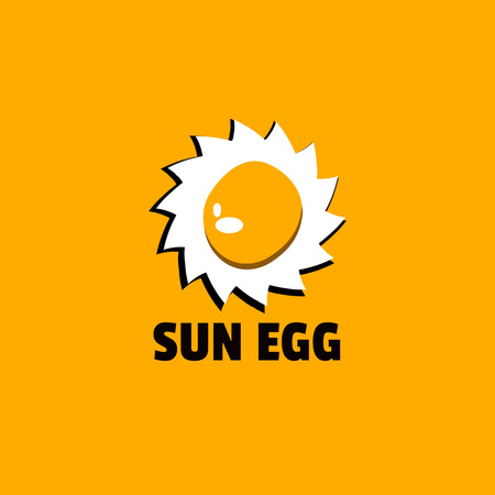 Emblem with Egg in Yellow Logo 1080x1080px tervezősablon
