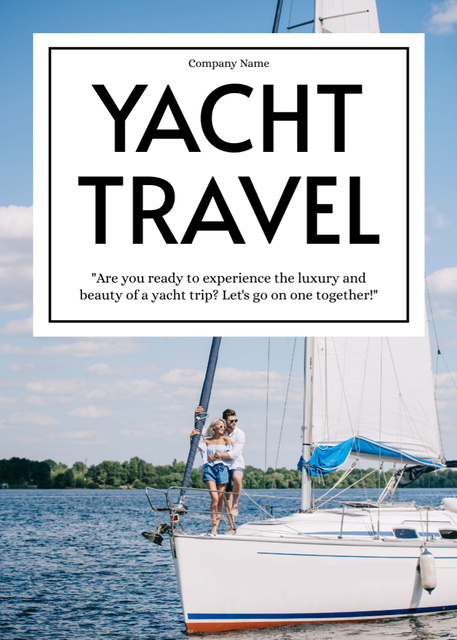 Romantic Yacht Travel Flayer Šablona návrhu