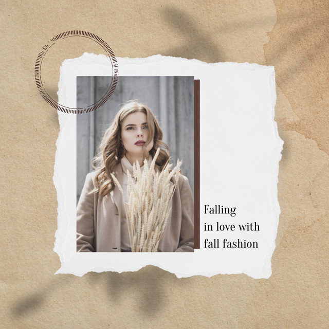 Designvorlage Autumn Fashion Inspiration with Woman in Stylish Outfit für Instagram
