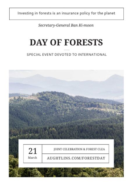 International Day of Forests Event Scenic Mountains Invitation Design Template