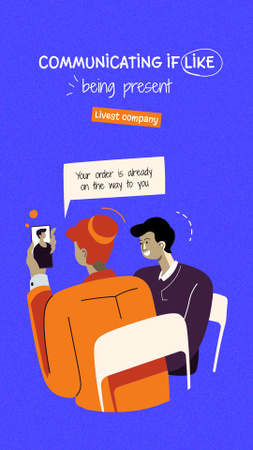 Illustration of People making Online Order Instagram Story Design Template