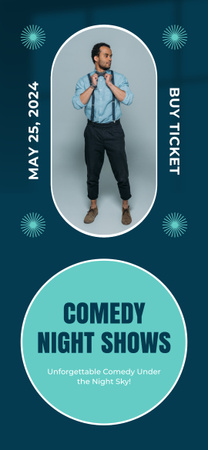 Stand-up Night Shows Ad with Young Performer Snapchat Geofilter Design Template