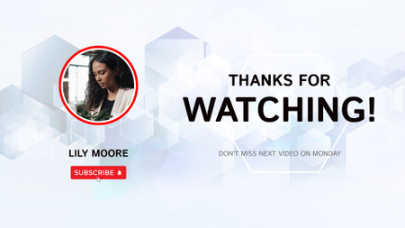 New Video from Attractive Woman Blogger YouTube outro Design Template