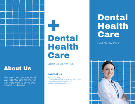 Dental Healthcare Services Ad Brochure 8.5x11in Design Template