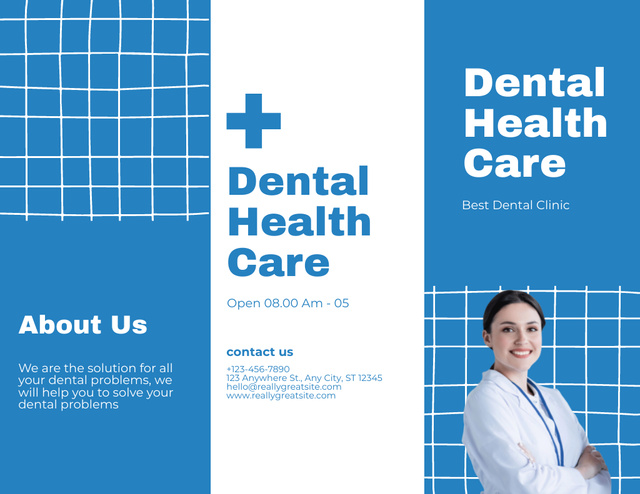 Ontwerpsjabloon van Brochure 8.5x11in van Dental Healthcare Services Ad