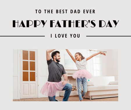 Father's Day Greeting with Dad and Daughter having Fung Facebook Design Template