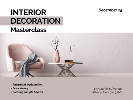 Masterclass of Interior decoration Poster 18x24in Horizontal Design Template