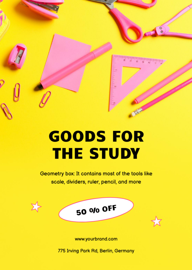Stationary For Study Offer With Discount Postcard 5x7in Vertical Design Template