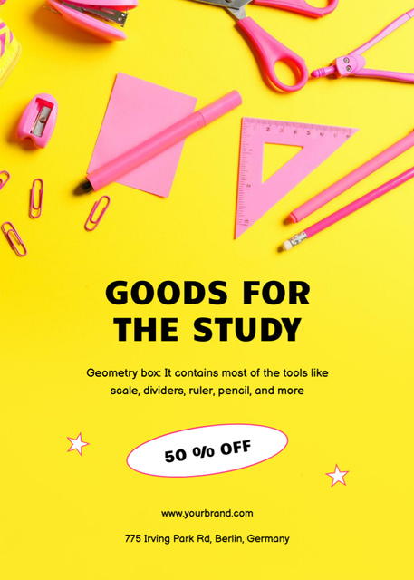 Stationary For Study Offer With Discount Postcard 5x7in Vertical Design Template