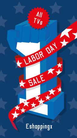 Labor Day Kiárusítási Hirdetmény E-vásárláshoz Instagram Story tervezősablon