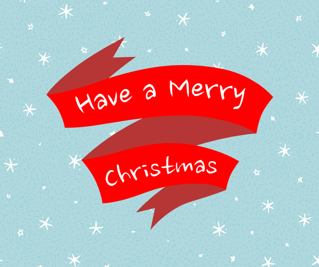 Plantilla de diseño de Cute Christmas Greeting with Snowflakes Facebook 