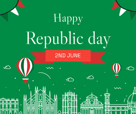 Plantilla de diseño de Saludo del Día de la República Italiana Facebook 