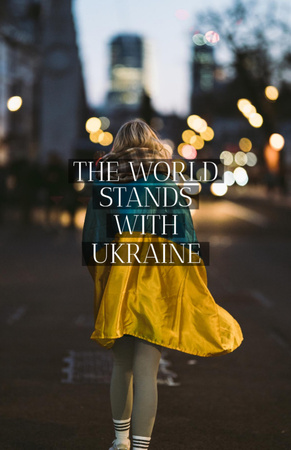 Designvorlage World Stands with Ukraine für Flyer 5.5x8.5in