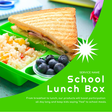 Plantilla de diseño de School Food Ad Animated Post 