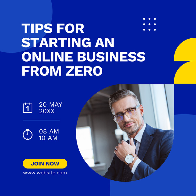 Tips on Starting Business from Zero LinkedIn post Design Template