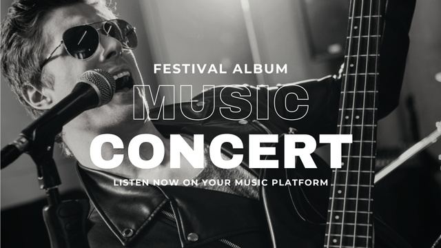 Music Concert Ad with Singer Man FB event coverデザインテンプレート
