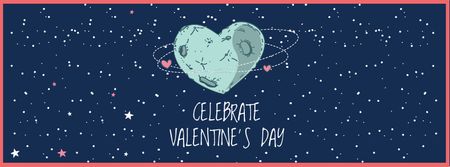 Valentine's Day Greeting with Starry Sky Facebook cover Design Template