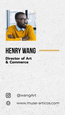 Director of Art & Commerce Contacts Business Card US Vertical Design Template