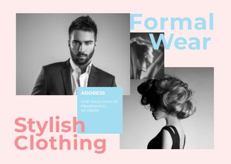 Formal wear clothing store Card – шаблон для дизайна