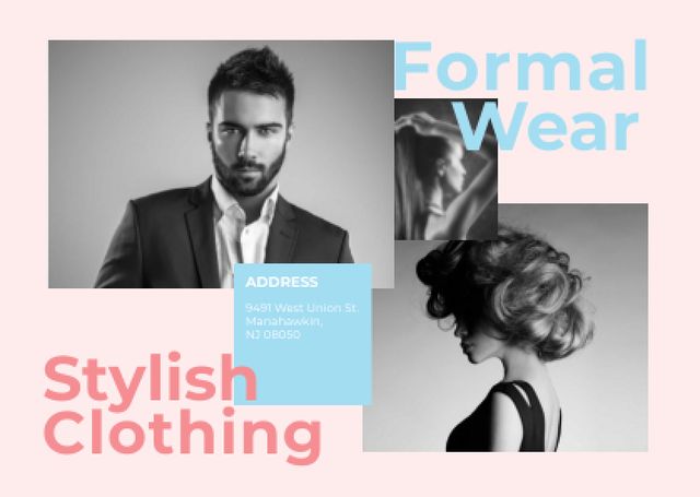 Formal wear clothing store Card Modelo de Design