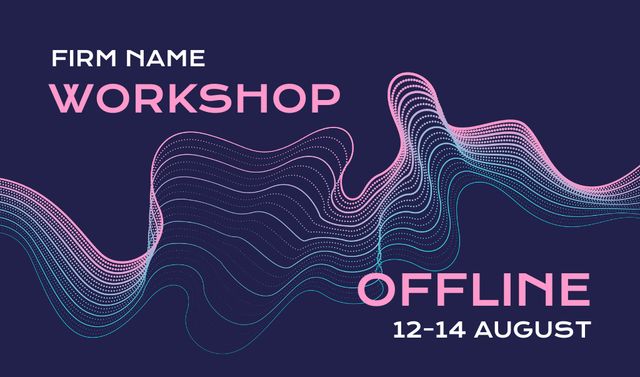 Offline Workshop Announcement Business card tervezősablon