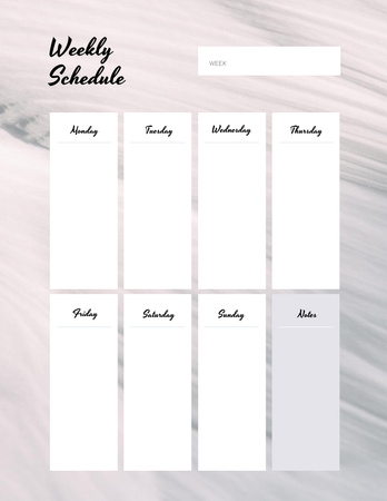 Platilla de diseño Weekly Schedule Planner on White Waves Texture Notepad 8.5x11in