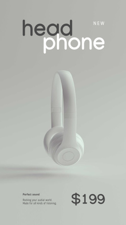 New Headphones Sale Ad Instagram Story Modelo de Design