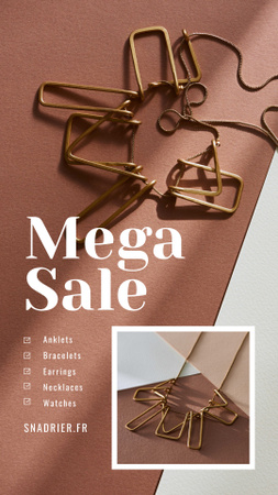 Jewelry Sale Shiny Chain Necklace Instagram Story Design Template
