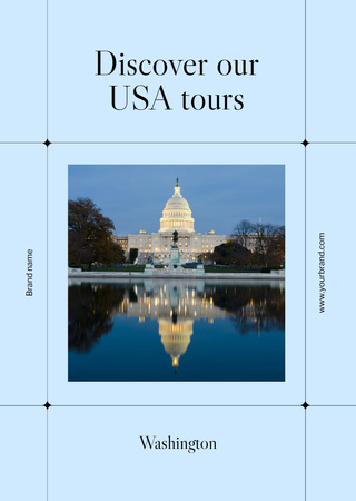 Travel USA Tours With Scenic View Postcard A6 Vertical Design Template