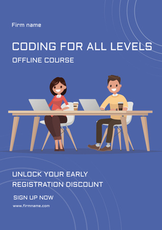 Designvorlage Programming Courses Ad für Poster