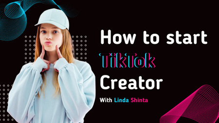 Designvorlage YouTube Thumbnail - How To Be Tiktok Creator für Youtube Thumbnail