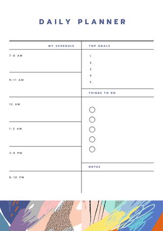 Щоденний планувальник з абстрактними малюнками Schedule Planner – шаблон для дизайну