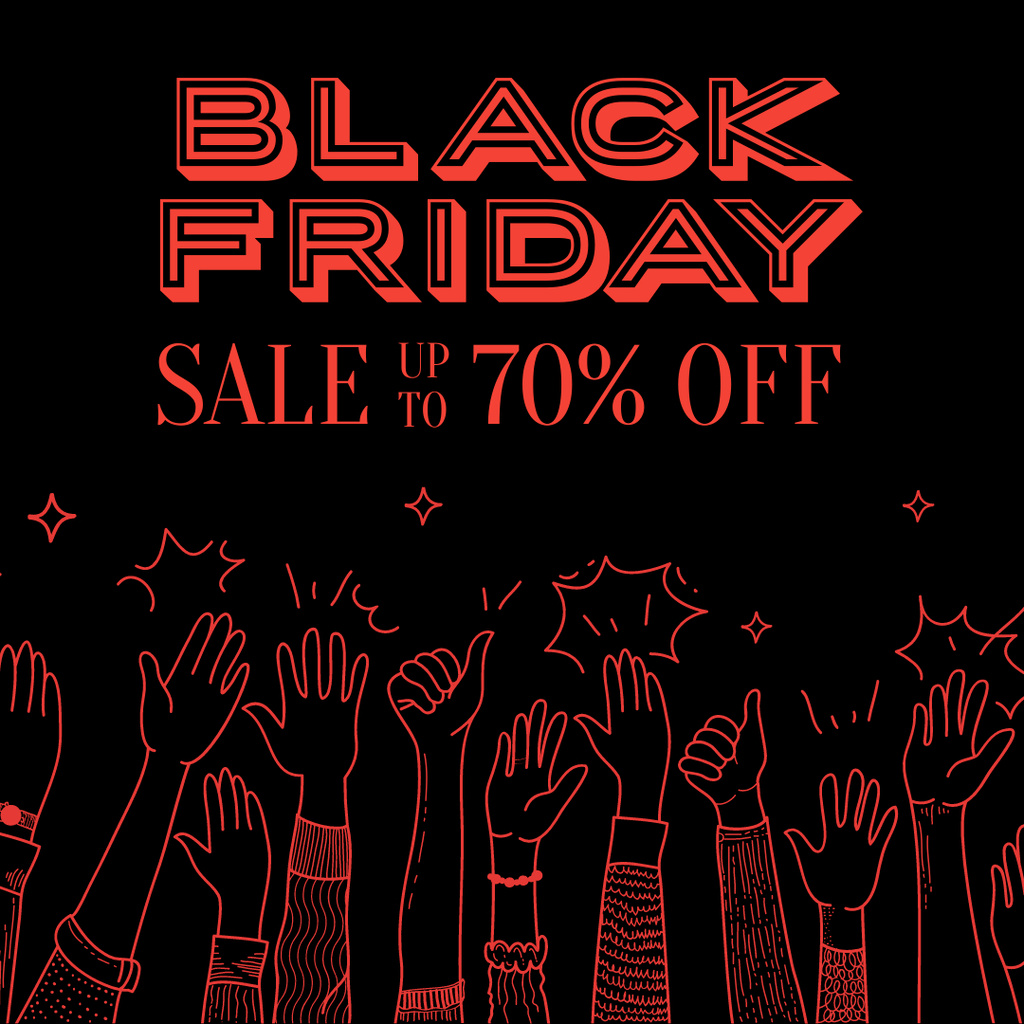 Black Friday Huge Sale Announcement Instagramデザインテンプレート