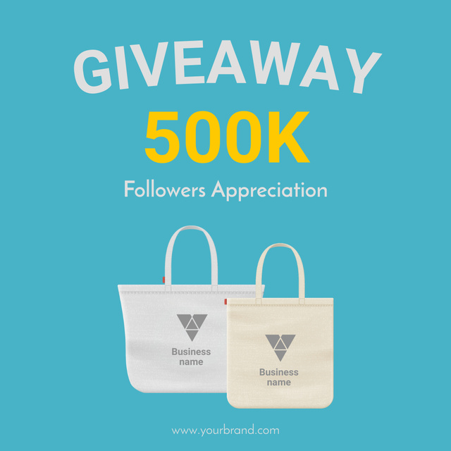 Giveaway for Followers Blue Instagramデザインテンプレート