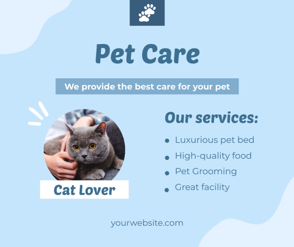 Pet Care Services Promotion Facebook Design Template