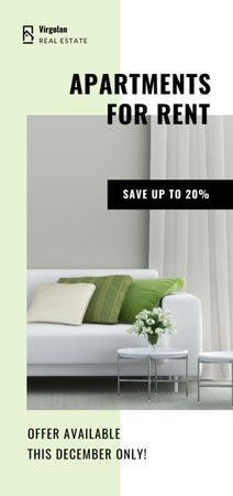Real Estate Rent Offer with Sofa in Room Flyer DIN Large Design Template