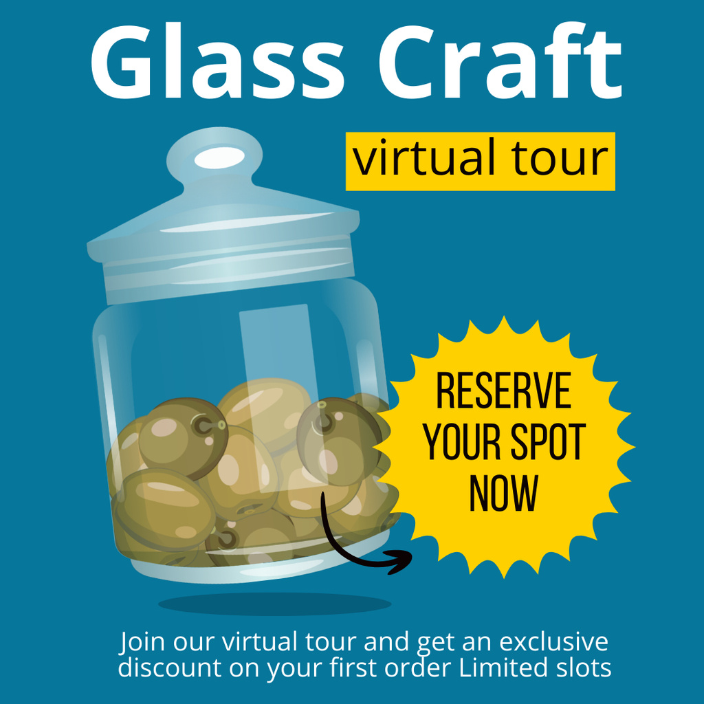 Glass Craft Virtual Tour Event Announcement Instagram Πρότυπο σχεδίασης