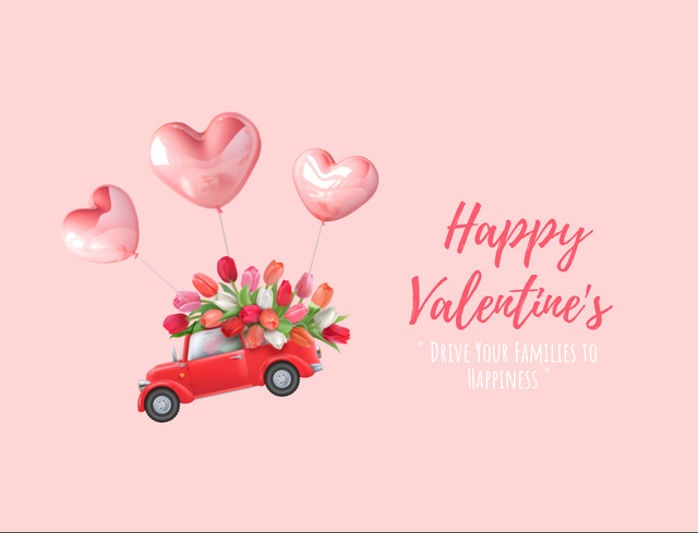 Cute Valentine's Day Greeting Card Postcard 4.2x5.5in Πρότυπο σχεδίασης