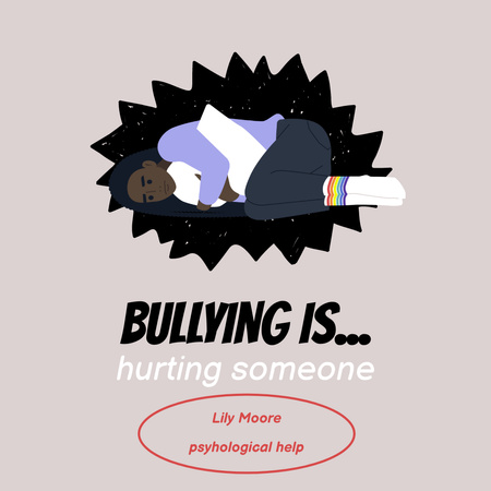 Awareness about Bullying Problem And Quote About Hurting Someone Animated Post Design Template