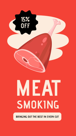 Meat Smoking Services Offer on Red Instagram Story Design Template