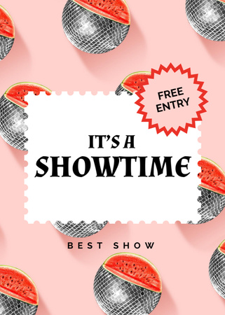Showtime announcement in bright colors Flayer Design Template